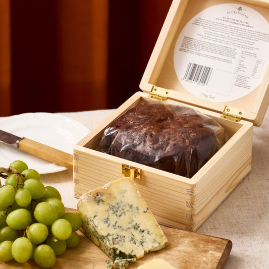 Cherry & Kirsch Fruit Cake in Wooden Gift Box 750g
