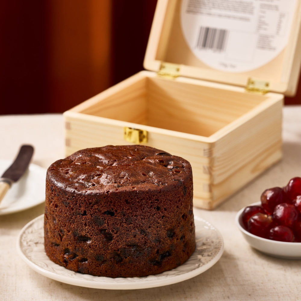 Cherry & Kirsch Fruit Cake in Wooden Gift Box 750g